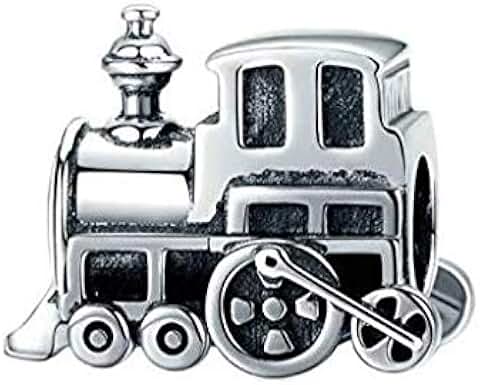 Travel-themed silver charm with airplane globe and heart
