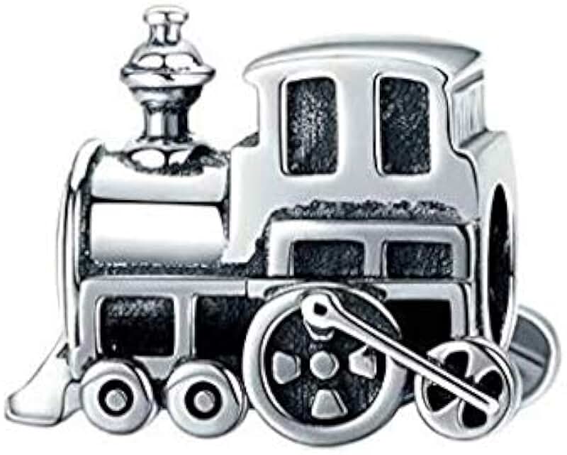 Travel-themed silver charm with airplane globe and heart