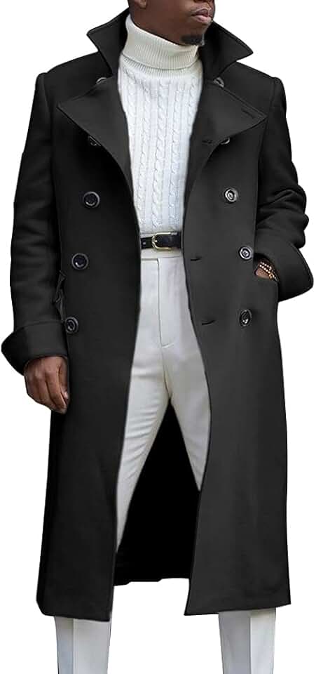 Men's Double Breasted Heavy Wool Pea Coat