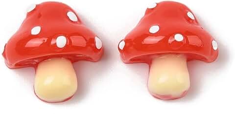 200 Red Mushroom Food Flatback Embellishments for Crafts