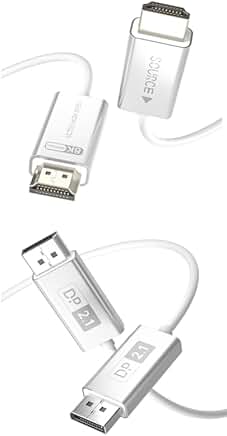 10ft 8K/4K Fiber Optic HDMI/DisplayPort Cable (2 Pack)