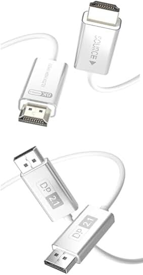 10ft 8K/4K Fiber Optic HDMI/DisplayPort Cable (2 Pack)