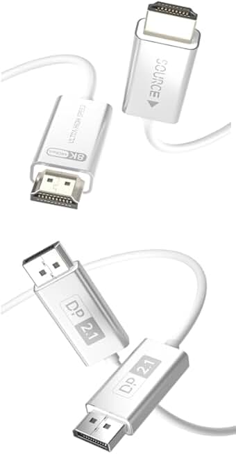 10ft 8K/4K Fiber Optic HDMI/DisplayPort Cable (2 Pack)