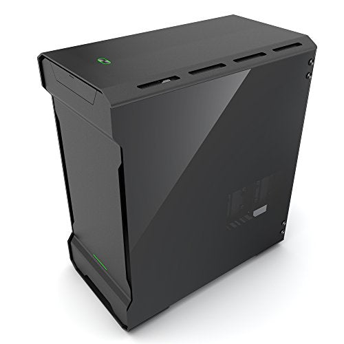 (PH-ES314ETG_BK) EVOLV mATX Tempered Glass Edition Aluminum Exterior RGB LED Illumination Micro Tower Case, Black