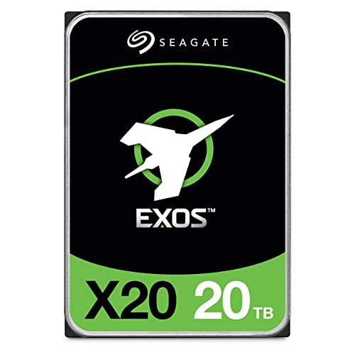 Exos X20 20TB Enterprise HDD - CMR 3.5 Inch Hyperscale SATA 6Gb/s, 7200 RPM, 512e and 4Kn FastFormat, Low Latency with Enhanced Caching - ST20000NM007D (Renewed)