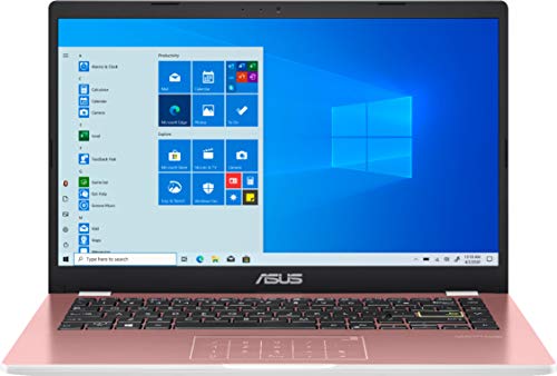 Flagship Vivobook E410MA Thin and Light Laptop 14 HD Display Intel Celeron N4020 4GB RAM 128GB eMMC Intel HD Graphics 600 Office 365 Win10 (Red)+ HDMI Cable