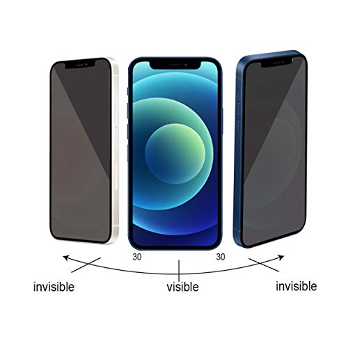 Privacy Screen Protector Compatible for iPhone 12/iPhone 12 pro 2020 6.1 Inch 2 Pack Anti Spy Private Case Friendly,Tempered Glass [Black]