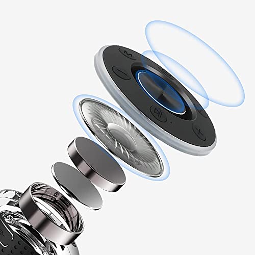Bluetooth Shower Speaker, IP7 Waterproof Wireless Speaker with Suction Cup, Portable Speaker, 360 HD Surround Sound, LED Light Mini Speakers, Dual Stereo Pairing, Built-in Mic, Radio(Black)