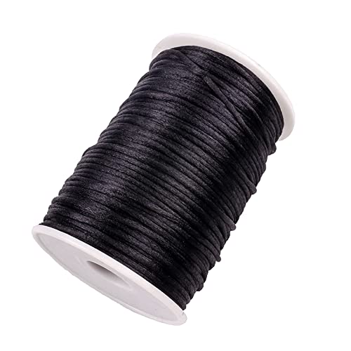Black Nylon Beading Cord for Jewelry Making and Knotting
