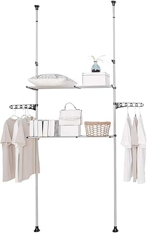 2-Tier Adjustable Over Toilet Laundry Shelf