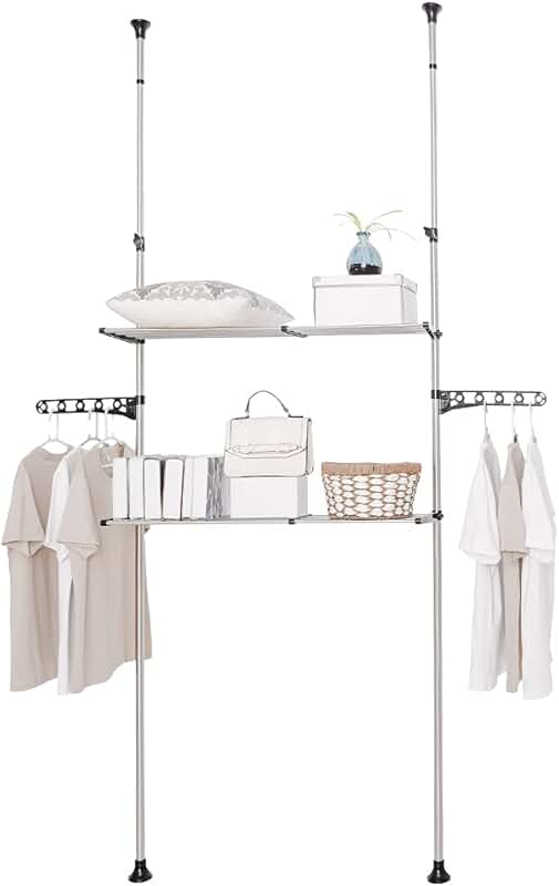 2-Tier Adjustable Over Toilet Laundry Shelf