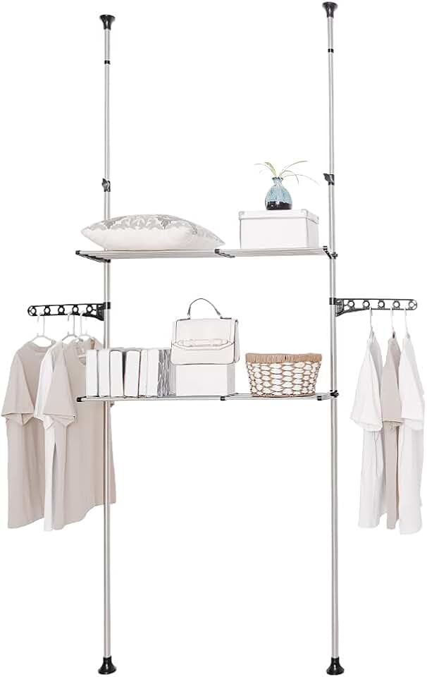 2-Tier Adjustable Over Toilet Laundry Shelf