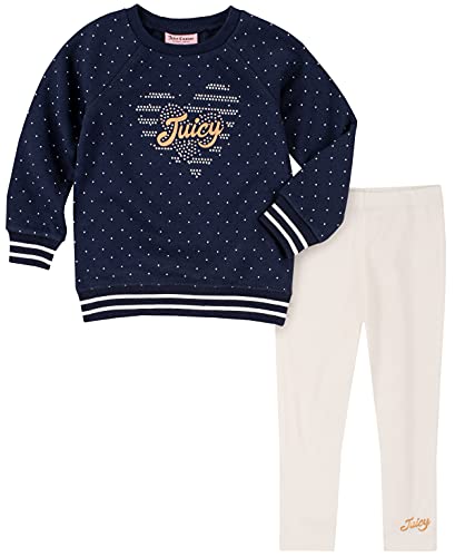 Baby Girls' 2 Pieces Leggings Set, Peacoat/Egret, 24M