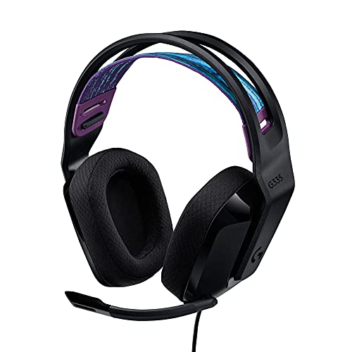 335 Wired Gaming Headset, with Flip to Mute Microphone, 3.5mm Audio Jack, Memory Foam Earpads, Lightweight, Compatible with PC, PlayStation, Xbox, Nintendo Switch - Black