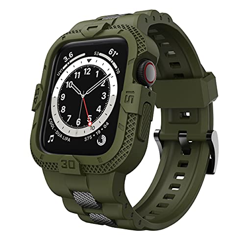 Apple Watch Band 45mm 44mm 42mm with Bumper Case in Army Green