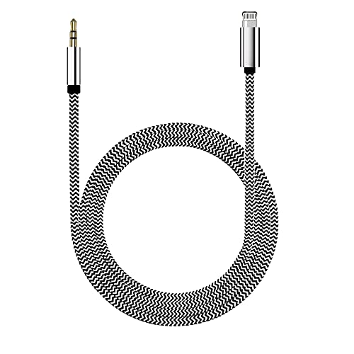 (Apple MFi ) Car Aux Cord for iPhone,Lightning to 3.5mm Nylon Braided Aux Audio Cord Car Stereo Cable&Headphone Jack Adapter Compatible with iPhone13 12 11/XR/XS/X/8/8P/7/6 Support All iOS