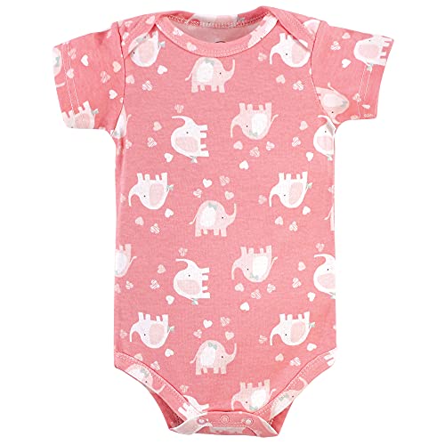 Uni  Baby Cotton Bodysuits, Girl Basic Elephant, 3-6 Months