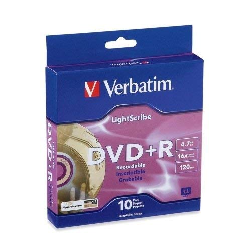 LightScribe 10pk DVD+R Blank Media - Laser Etch Prints Direct To Disc (95116) - 4.7GB//120min
