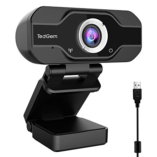 PC Webcam, 1080P Full HD Webcam USB Desktop & Laptop Webcam Live Streaming Webcam with Microphone Widescreen HD Video Webcam 90-Degree Extended View for Video Calling (HD Webcam) (Black)