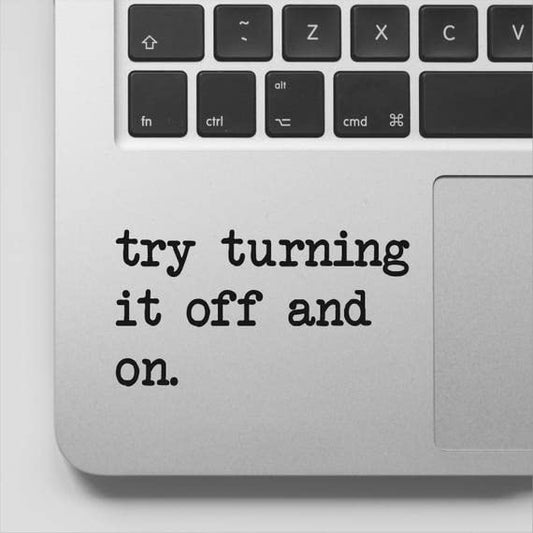 Two Waterproof Laptop Stickers with Funny Quotes