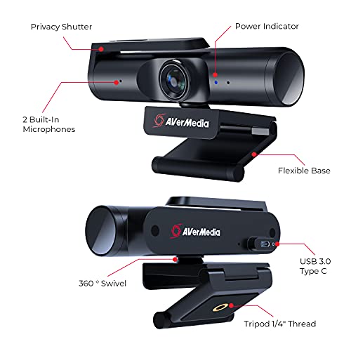 PW513 Live Streamer CAM, 4K Ultra HD Webcam with Microphone for Gaming and Streaming, with CamEngine Software and USB Connection