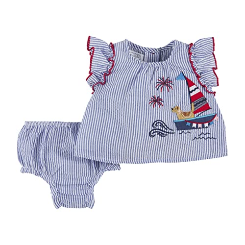 Girls Pinafore Set, Sailboat, 3-6 Months