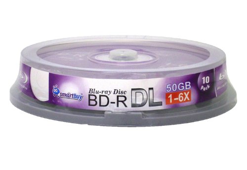 10 Pack Bd-r Dl 50gb 6X Blu-ray Double Layer Recordable Disc Blank Logo Data Video Media 10-Discs Spindle