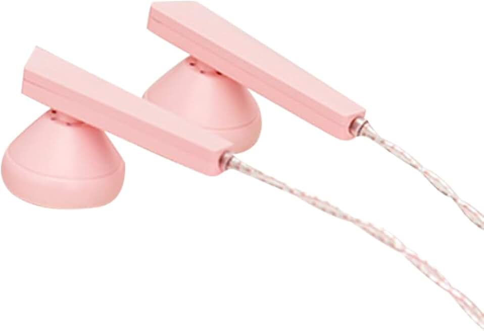 Pink in-ear earbuds with 14.2mm driver and wide sound stage