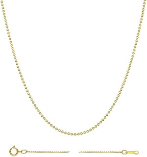 Solid Sterling Silver Beaded Ball Chain Necklace