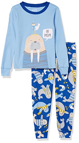 The Children s  baby boys The Children s  Boy and Toddler Long Sleeve Snug Fit Cotton 2 Piece Pajama Set, Edge Blue, 3-6 Months US