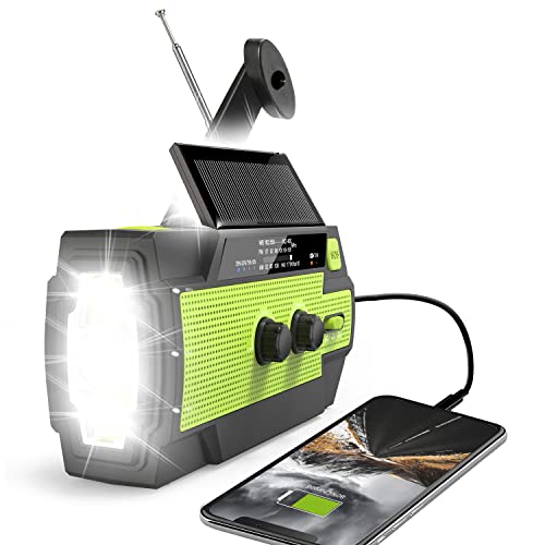 Emergency Weather Radio with 4000mAh Power and Flashlight