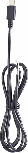 1M USB C Male Power Pigtail Cable, White or Black