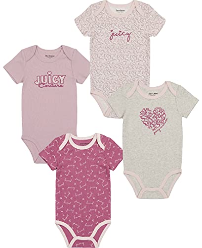 baby girls 4 Pieces Pack Bodysuits and Toddler Layette Set, Mauve Pink Egret, 12 Months US