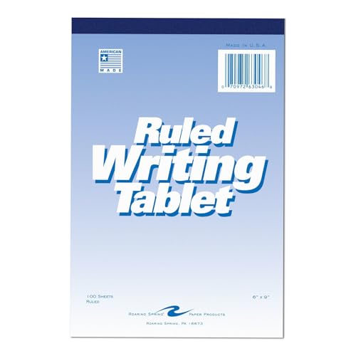 6x9 inch writing tablet with 100 sheets