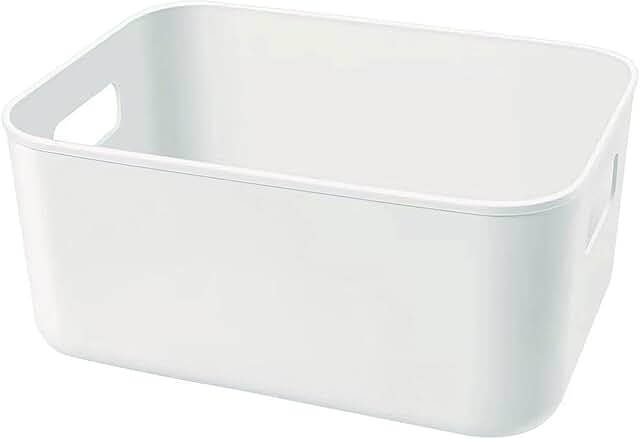 Set of 3 Small Plastic Storage Bins for Kitchen and Bathroom