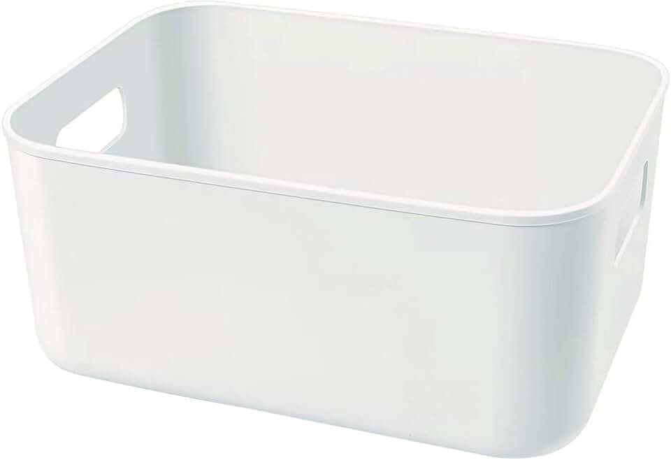 Set of 3 Small Plastic Storage Bins for Kitchen and Bathroom