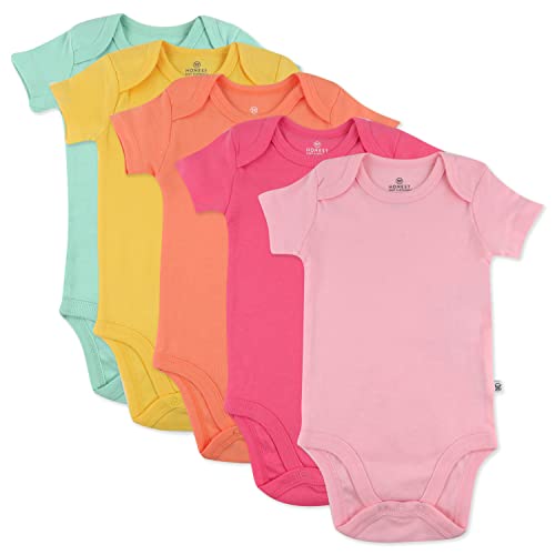 uni  baby  Cotton Short Sleeve Bodysuits Multi Pack and Toddler T Shirt Set, 5 Pack Wild Rainbow, 0-3 Months US