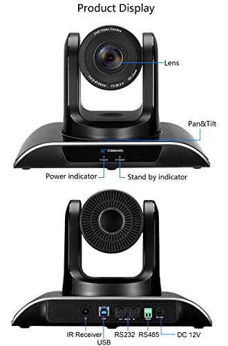 Conference Room Camera with 10X Optical Zoom, Video Conference System USB 1080P PTZ Camera for Meeting Live Streaming Church Services Education Worship, Easy to Use