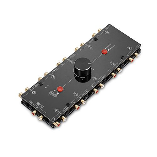 Nobsound Little Bear MC110 1-IN-10-OUT 3.5mm/RCA Mono/Stereo Analog Switcher; Passive Speaker/Headphone/Amplifier Manual Selector; Splitter Preamp Sharing (1-IN-10-OUT)