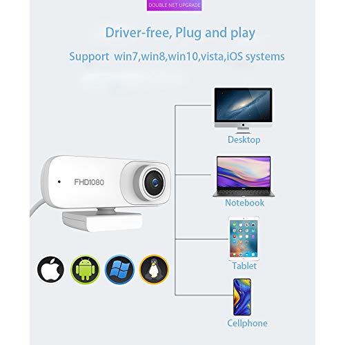 1080P PC Webcam with Microphone for Desktop,HD Streaming USB Computer Webcam [Plug and Play] Autofocus for PC Video Conferencing/Calling/Gaming, Laptop/Desktop Mac, Skype/YouTube/Zoom/Facetime