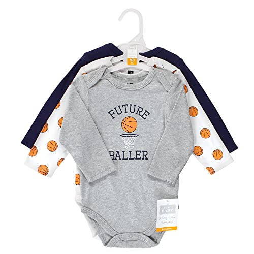 Uni   Cotton Long-Sleeve Bodysuits, Basketball, 0-3 Months