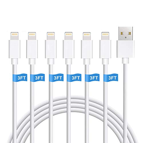 6-Pack 3FT Lightning Cables for iPhone Charging