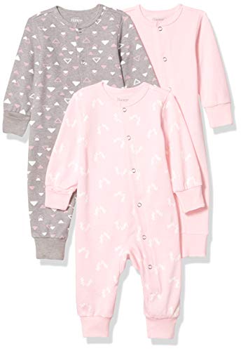 uni  baby Ultimate Flexy 3 Pack Sleep and Play Suits Layette Set, Pink Shapes, 12-18 Months US