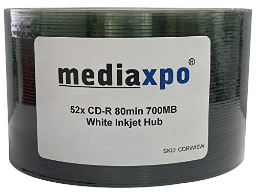1,200 Grade A 52x CD-R 80min 700MB White Inkjet Hub Printable (Shrink Wrap)