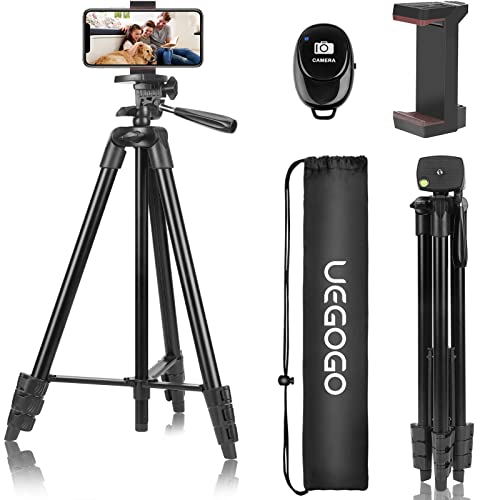 60-inch phone tripod with remote shutter and universal clip