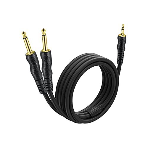 1/4 to 3.5mm Cable, 1/4 Male to 1/8 Male TS Bidirectional Audio Cable 10ft for Guitar, iPod, Laptop, Home Theater Devices, Speaker
