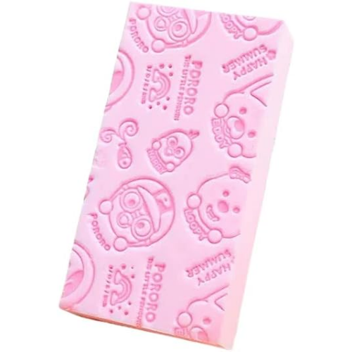 MODAIO-2Pcs Ultra Soft Cartoon Printed Bath Sponge for Exfoliating and Dead Skin Removing Cleaning Shower Brush Bath Tools Bathroom for Kids Adult (Pink)