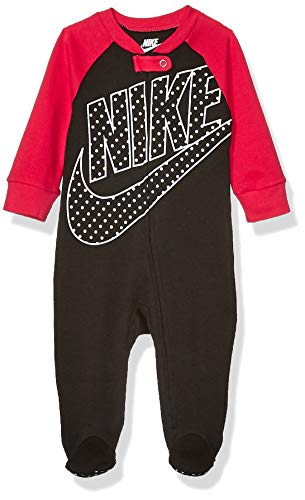 Baby Sportswear Graphic Footed Coverall, Black/Rush Pink, 0/3M