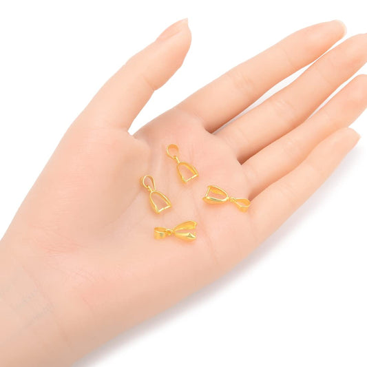 Gold Plated Sterling Silver Pendant Bail Clips for Jewelry Making