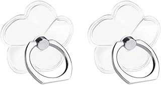 Clear four-leaf clover phone ring stand with 360° rotation